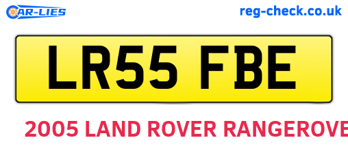 LR55FBE are the vehicle registration plates.