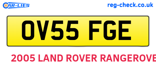 OV55FGE are the vehicle registration plates.