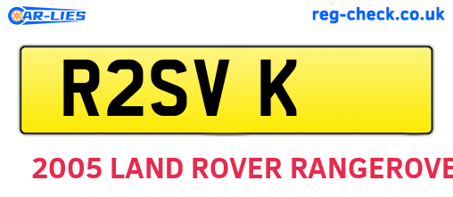 R2SVK are the vehicle registration plates.