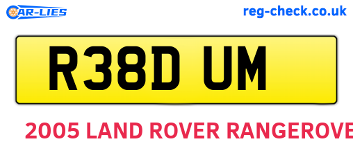 R38DUM are the vehicle registration plates.