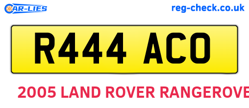 R444ACO are the vehicle registration plates.