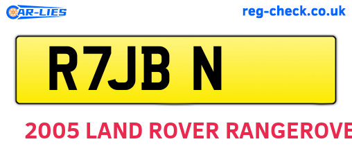 R7JBN are the vehicle registration plates.