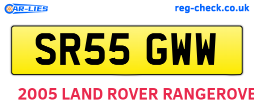 SR55GWW are the vehicle registration plates.