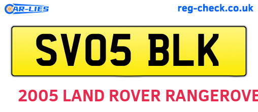 SV05BLK are the vehicle registration plates.