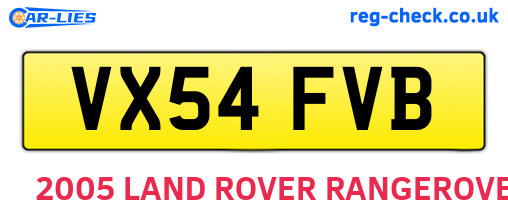 VX54FVB are the vehicle registration plates.