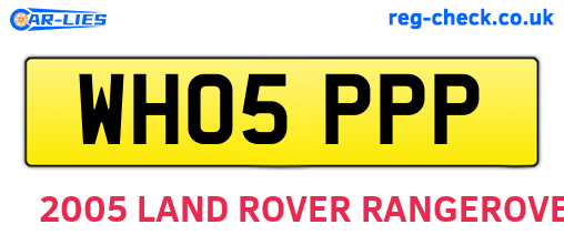 WH05PPP are the vehicle registration plates.