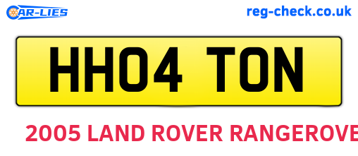 HH04TON are the vehicle registration plates.