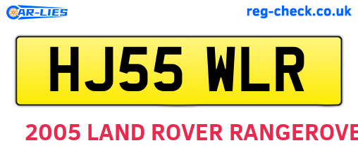 HJ55WLR are the vehicle registration plates.