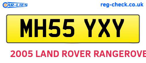 MH55YXY are the vehicle registration plates.