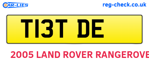 T13TDE are the vehicle registration plates.