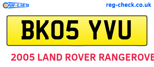 BK05YVU are the vehicle registration plates.