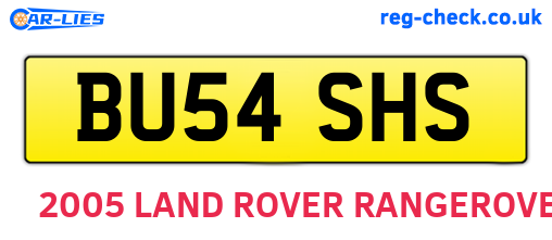 BU54SHS are the vehicle registration plates.