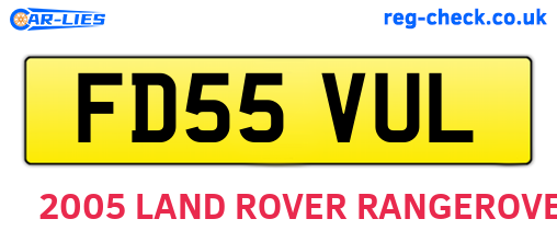 FD55VUL are the vehicle registration plates.