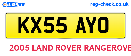 KX55AYO are the vehicle registration plates.