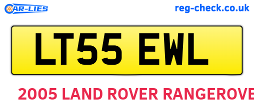LT55EWL are the vehicle registration plates.
