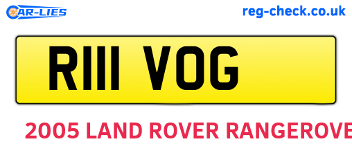 R111VOG are the vehicle registration plates.