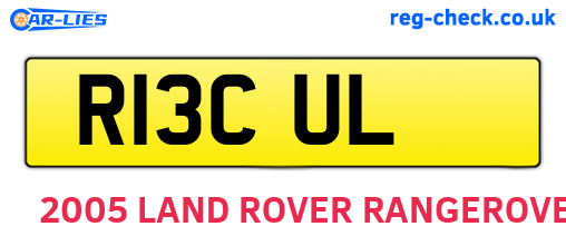 R13CUL are the vehicle registration plates.