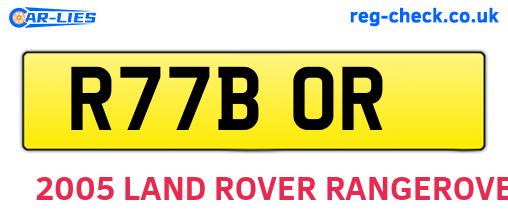 R77BOR are the vehicle registration plates.