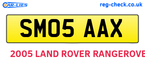 SM05AAX are the vehicle registration plates.