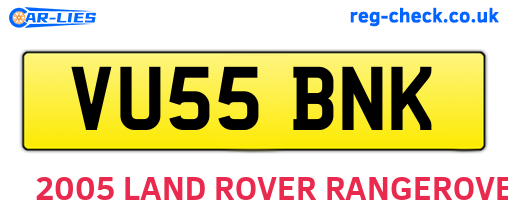 VU55BNK are the vehicle registration plates.