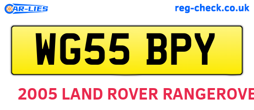 WG55BPY are the vehicle registration plates.