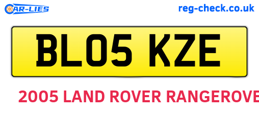 BL05KZE are the vehicle registration plates.