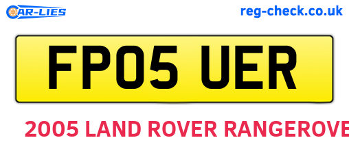 FP05UER are the vehicle registration plates.