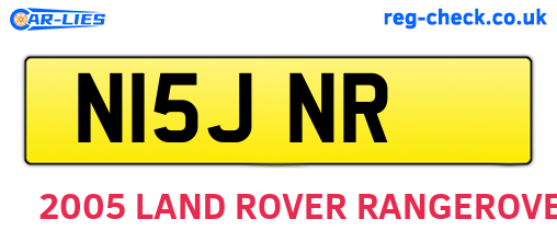 N15JNR are the vehicle registration plates.