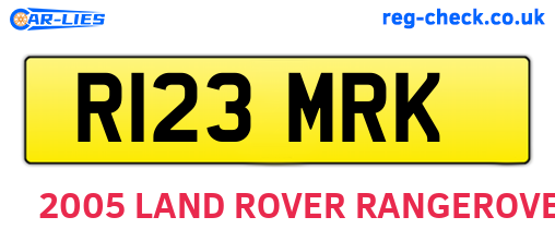 R123MRK are the vehicle registration plates.