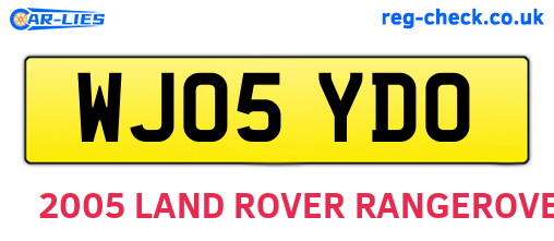 WJ05YDO are the vehicle registration plates.
