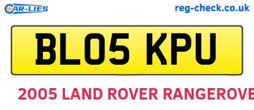 BL05KPU are the vehicle registration plates.