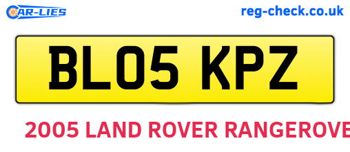BL05KPZ are the vehicle registration plates.