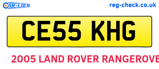 CE55KHG are the vehicle registration plates.