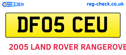 DF05CEU are the vehicle registration plates.