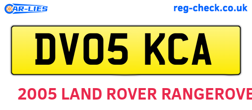 DV05KCA are the vehicle registration plates.