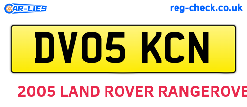 DV05KCN are the vehicle registration plates.