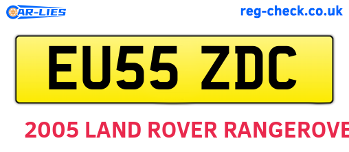 EU55ZDC are the vehicle registration plates.