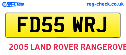 FD55WRJ are the vehicle registration plates.
