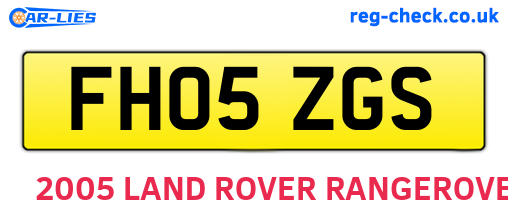 FH05ZGS are the vehicle registration plates.