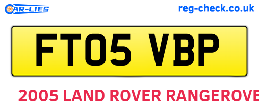 FT05VBP are the vehicle registration plates.