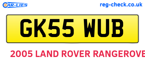 GK55WUB are the vehicle registration plates.