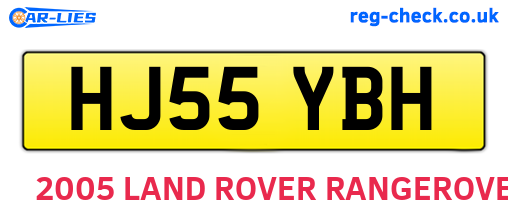 HJ55YBH are the vehicle registration plates.