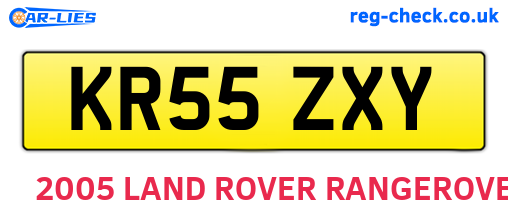 KR55ZXY are the vehicle registration plates.