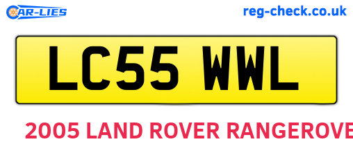 LC55WWL are the vehicle registration plates.