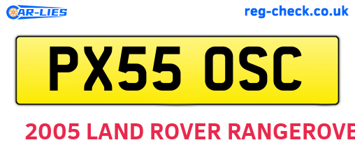 PX55OSC are the vehicle registration plates.