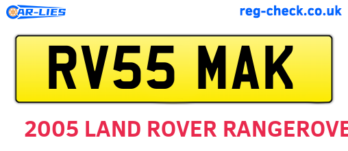 RV55MAK are the vehicle registration plates.