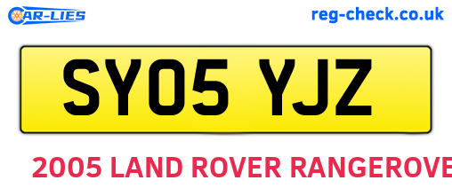 SY05YJZ are the vehicle registration plates.