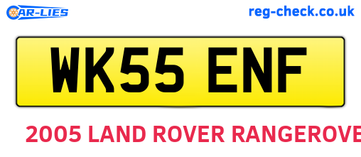 WK55ENF are the vehicle registration plates.