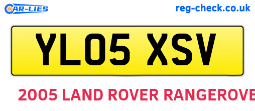 YL05XSV are the vehicle registration plates.