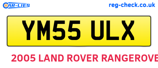 YM55ULX are the vehicle registration plates.